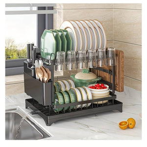 🧼 Estante Organizador y Escurridor de Platos 4 en 1 – Ahorra Espacio y Mantén tu Cocina Impecable